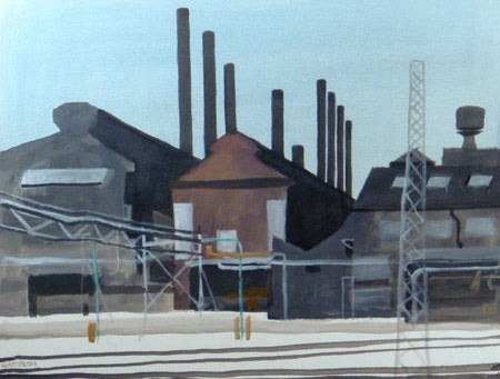 Lukens Steel - Looking North toward Open Hearth, March 14, 2001 - Image #258
