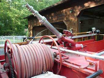 Front view of gun and hose reel. All pumps still work.