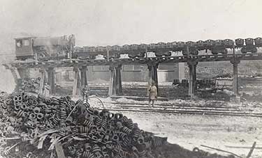 An old photograph of a narrow gauge steam engine, working at the open hearth furnaces, Lukens purchased two HK Porters in 1902.