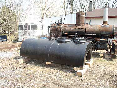 The engine at the shop where restoration and fabrication was done. The water tank is off.