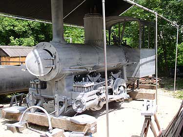 The engine fully restored with cab and roof and a new floor. Picture was taken just after sand blasting was done.