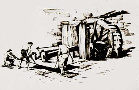 Rolling mills replaced tilt hammers for the production of iron sheets. 