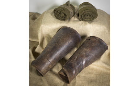 Puttees (wool leg wrappings) & Leather Leggings — Courtesy of Bob Ford