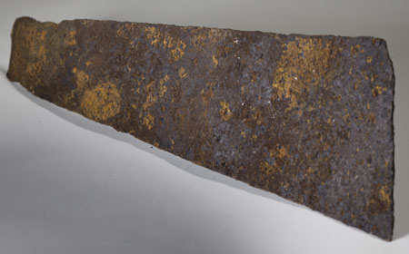 Skelp — Wrought iron or steel that is rolled into narrow strips, and used to make pipe or tubing by being bent into a cylindrical shape and welded, From the collection of Gerry Treadway