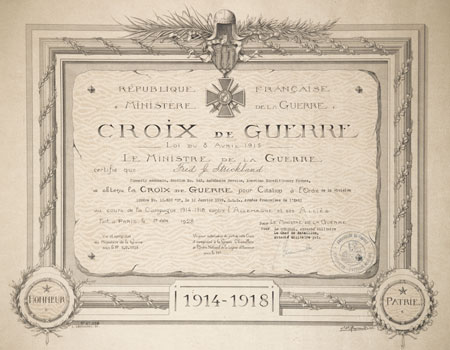 Croix de Guerre Awarded To Fred Strickland